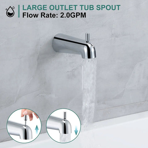 Five Spray Modes Rain Shower Head System With Single Handle Tub And Shower Trim Kit Adjustable Slide Bar Chrome Finish 2.0 GPM Flow