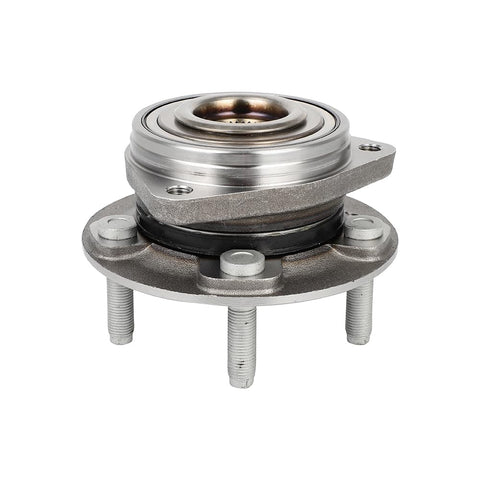 Front view of a metal front wheel hub bearing assembly 1Pc fits Jeep Gladiator and Wrangler 2018-2023 with 2.0L, 3.0L, 3.6L, 6.4L engines