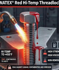 Red Hi Temp Threadlocker 1.22 Oz Bottle For High Heat Applications Heavy Duty Locking Compound Up To 450 Degrees Fahrenheit in use