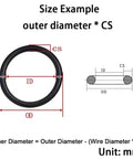 2.4mm O Ring Set Gasket Seal Kit Nitrile Rubber O Rings Assortment For Automotive And Industrial Use High Elasticity And Wear Resistant Seals Great For Replacement In Machinery Automotive Plumbing And Marine Projects Durable Performance. size diagram showing OD, ID, and CS