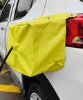 Universal EV Charger Rain Cover With Waterproof Port Shield For Electric Vehicles Outdoor Charging Accessory with suction grip on car.