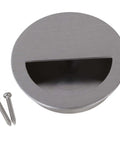 Concealed Stainless Steel Cabinet Door Knob Pull 78cm Length No-Fuss 2.76 Inch Circle Closet Handle Silver Finish Hidden Screws