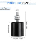 Eight Pack Sliding Gate Rollers With Nylon Wheels And Ball Bearings, 1.7 Inch Diameter, side view showing dimensions
