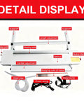 Heavy Duty Portable Acrylic Heat Bending Machine For Plastic Sheet Shaping With Adjustable Angle And Precise Temperature Setup Includes Steel Ruler And Cooling Pump Handles Materials Like A Champ For Fast Diy Projects, detail display of features including heating wire and thermostat.