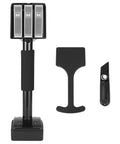 Carpet Knee Kicker 16.5 Inch For Low Pile And Flat Carpets, Light Duty Grip Tool, shown with accessories and forward-angled teeth.