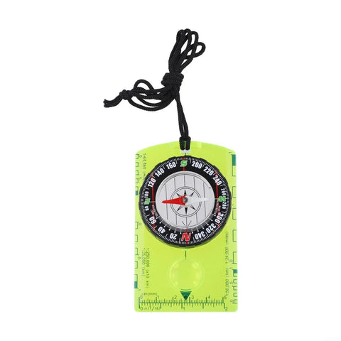 Stay On Track Hiking Compass With Acrylic Baseplate And Ruler Scale, 360 Degree Bezel And Azimuth Bearing For Accurate Orienteering, Map Magnifier For Easy Wilderness Travel, Green Edition compass on white background