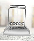 Z Shape Newtons Cradle Desk Toy For Home Office Decor A Fun Hands On Educational Physics Pendulum with polished silver finish