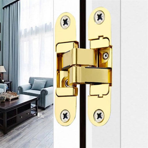 Three Dimensional Invisible Door Hinges For Wood Doors And Swing Shutters Hidden 180 Degree Opening Adjustable Up Down Left Right