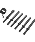 Heavy Duty Pneumatic Air Hammer Bit Kit With Smooth Chisels And Pin Punch Tools For Tight Auto Repair Tough Construction Jobs And Badass Metal Work Out The Box, black steel bits