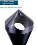 Close-up of M35 cobalt countersink bit, 90-degree tip, for metal stainless steel wood workhorse quality, tough materials