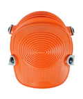 Ultraflex Non-Skid Kneepads With Flexible Design, orange plastic protective gear for construction, top view