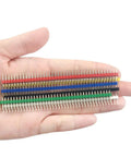 Colorful Breakable 30 Piece 40 Pin Male Header Pin Kit 2.54 mm Single Row Connectors For Pro Projects Breadboarding And PCB Work Multicolor Set Ideal For Hobbyists And DIY Electronics Projects, hand-held