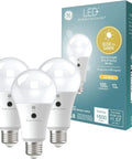 Outdoor Dusk To Dawn A21 LED Light Bulbs 13W 3 Pack With Automatic On Off Soft White Finish E26 Medium Base