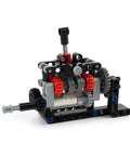 4 Speed Gearbox DIY Transmission Kit for Power Functions Building Blocks MOC Style Brick Set, assembled gearbox view