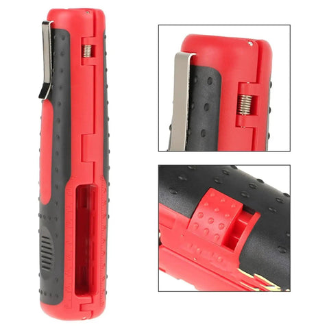Heavy Duty Wire Strippers For Coaxial Cables And Electrical Wiring Awg 10-20 with ergonomic grip and spring-loaded action.