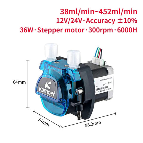 High-Performance 12V Or 24V Peristaltic Dosing Pump Rated At 350RPM With 420ml Min Flow, Featuring Adjustable Stepper Motor For Precise Liquid Transfer In Industrial Applications