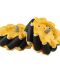 Omnidirectional Mecanum Wheel Kit 80mm Diameter with ABS rubber grippy treads for smart robot car DIY chassis, 2 pack visible
