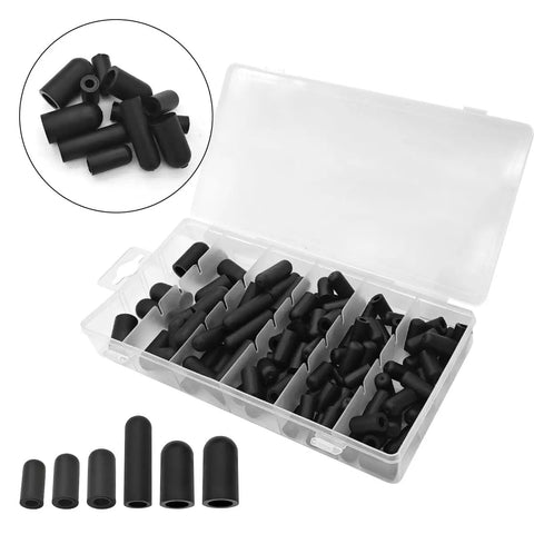 105Pcs Car Vacuum Cap Kit 6 Sizes PVC Vacuum Plugs in transparent case for hose replacement and manifold use