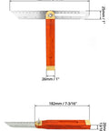Badass 9 Inch Stainless Steel T Bevel Gauge Angle Finder with grippy wood handle, showing detailed measurements.