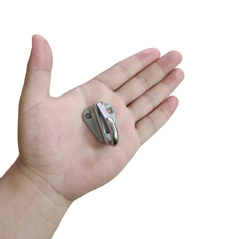 316 Stainless Steel Fender Hanger Set 4 Pack Heavy Duty Safety Hooks With Spring Hooks And Screws in palm for size reference