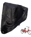 Adult Tricycle Cover For 24 To 26 Inch Three Wheel Electric Trikes And Bikes, Outdoor Waterproof Windproof Dustproof Rain Shield, Fits Mountain Road Cruiser And EBikes, 78 L 29 W 43 H, Heavy Duty All Weather Protection, black cover on trike