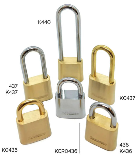 Assorted brass padlocks including 4 Dial Bottom Resettable Brass Padlock With Hardened Steel Shackle And 10,000 Possible Combos.