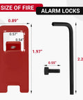 Fire Alarm Circuit Breaker Lockout Kit Two Sets With 8 32 Hex Key And Warning Labels dimensions and components