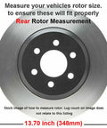Ford F-150 Beefed Up Brake Kit With Drilled And Slotted Rotors And Ceramic Pads Front And Rear 6-Lug Replacement rotor measurement
