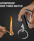Infinity Strike Lighter With Multitool Keychain And Bottle Opener Plus Reusable Flint Fire Starter in use