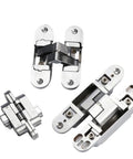 Concealed 180 Degree Door Hinge Set For Furniture, Zinc Alloy Cross Hinge, Invisible Door Hinge, 2 Pieces, Right X30x110