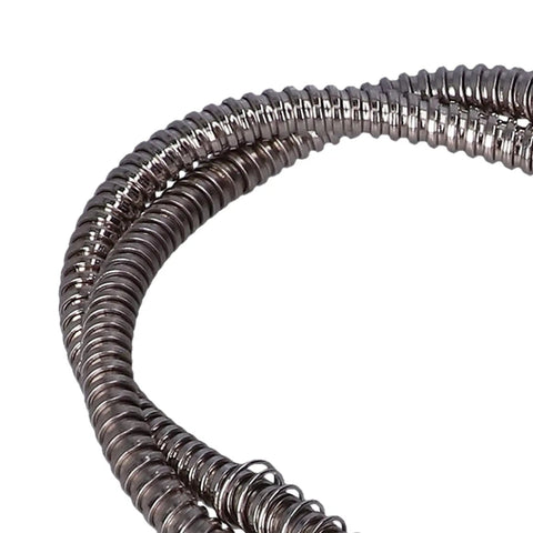 Close-up of Flex Shaft Extension Chuck showing durable coiled metal design, for rotary tools and grinders, heat resistant, easy attachment.