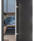 Two-Sided Stainless Steel Door Pull Handle Bar for Front Doors, Heavy Duty Luxury Modern Design for Wooden and Glass Doors