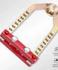 DNA Motoring CV joint puller tool, red clamp with gold perforated frame, universal fit.