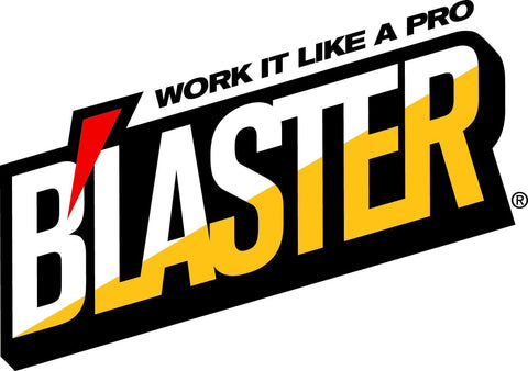 Blaster logo with slogan "Work It Like A Pro" in black and yellow text