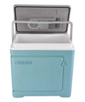 Massive 30L Electric Travel Cooler For Cars And Rvs 12V DC Portable Refrigerator with lid open, showcasing internal space.