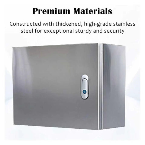 Stainless Steel Outdoor Electrical Junction Box Weatherproof Enclosure With Heavy Duty Corrosion Resistant Construction For Harsh Weather Protects Outdoor Wiring And Connectors Size 24 By 32 By 6 Inches 2mm Thick Wall