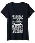 Dragon Boat Racer Tee For Women Who Live For Dragon Boat Racing, V-Neck T Shirt With Lightweight Comfort, Weekend Warrior Gear For Boat Riders