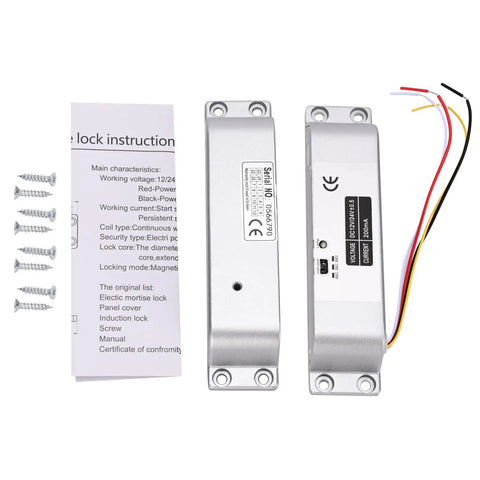 Electric drop bolt lock components with wiring, screws, and instructions for secure entry. Lock Down Your Entry With This Electric Drop Bolt Lock Offering Fail Safe Reliability and NC Mode for 12V Systems Featuring Integrated Time Delay Timer for Access Control Integration plus Remote Keyfob and Push Button support for Stress Free Daily Use.