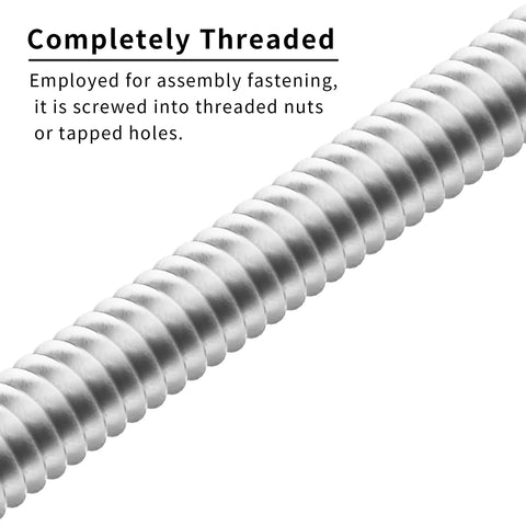 Long M8 x 1.25mm x 300mm Fully Threaded Rod Beefy Heavy Duty 304 Stainless Steel With Right Hand Threads For Anchor Bolts Clamps And Hangers Corrosion Resistant All Thread Screw Bar Stud Pack Of 1, threaded rod close-up