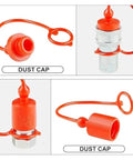 Unlock The Full Potential With These Two Sets Of Heavy Duty Hydraulic Quick Connect Couplers Covering 1/4 3/8 And 1/2 Inch Npt Sizes With Dust Safety Caps To Keep Debris Out Secure And Stable Fits For Pump Tractor Systems Easy Snap Install Saves Cash For. red hydraulic quick connect dust caps with tether and metal coupler