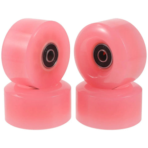 Double Row Roller Skate Wheels With Bearings 4 Pack Semi Jelly Outdoor Wheels For Inline And Quad Skates Sturdy Replacement Parts