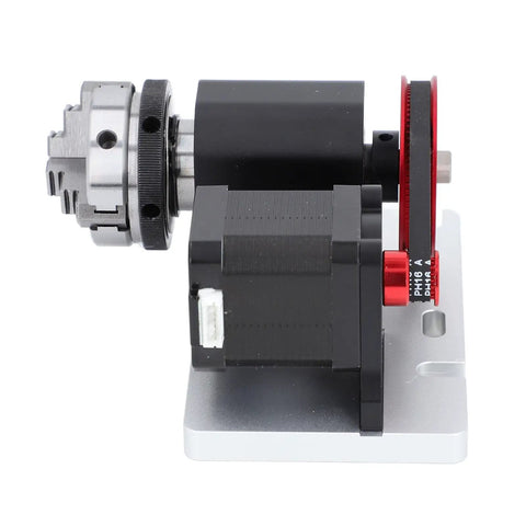 Built Like A Tank Cnc Fourth Axis Rotary Module Kit With High Torque 42 Stepper Motor and four to one belt drive with chuck.