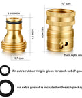 Solid Brass Garden Hose Quick Connect Kit Three Quarter Inch GHT Threaded Fittings No Leak Female And Male Adapters side view