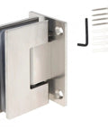 90 Degree Glass Door Hinge Stainless Steel Wall Mount Frameless Glass Fixing T Clip with screws and Allen key