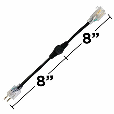 Outdoor 120V Heat Cable Controller Thermostat Weatherproof, 16 inch long extension cord with plugs at both ends, UL Listed.