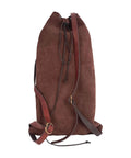 Medieval Style Backpack For Travel And Outdoor Adventures With Adjustable Straps in coffee color, PU material, 28x45 cm, back view