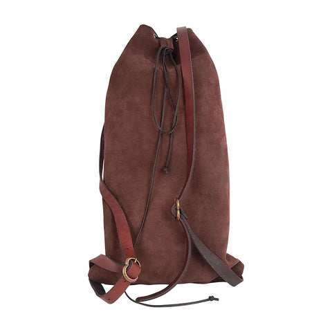 Medieval Style Backpack For Travel And Outdoor Adventures With Adjustable Straps in coffee color, PU material, 28x45 cm, back view