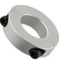 Solid Aluminum Alloy Double Split Shaft Collar Clamp 8mm Fits Strong Grip Soft Shafts Low Axial Loads Anodized Finish Shine Easy To Move Positions Fast Without Slipping Rig When Works Repairs Locked Tight, 8mm silver aluminum with black screws