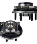 Front Wheel Bearing And Hub Assembly Set Of 2 For 2009 2010 Ford F150 RWD With ABS Six Lug Left Driver Side And Right Passenger Side Replacement Hub Kit For Your Beefed Up Work Truck, showing the six-lug design and ABS wiring.