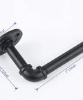 Heavy Duty Industrial Pipe Toilet Paper Holder And Towel Rack, Rustic Farmhouse Wall Mount Iron Paper Roll Holder In Matte Black